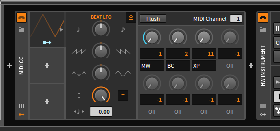 bitwig cc lfo modulation