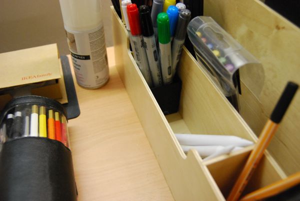 Pen holder compartments
